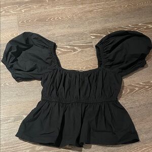 Express Black Puff Sleeve Blouse